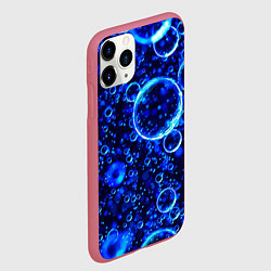 Чехол iPhone 11 Pro матовый Пузыри воздуха в воде Pattern, цвет: 3D-малиновый — фото 2