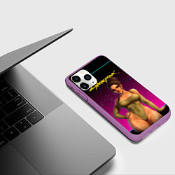 Чехол iPhone 11 Pro матовый Sexy сyberpunk Panam 18, цвет: 3D-фиолетовый — фото 2