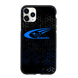 Чехол iPhone 11 Pro матовый SUBARU - Соты, цвет: 3D-черный