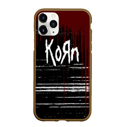 Чехол iPhone 11 Pro матовый KoЯn Корн потеки, цвет: 3D-коричневый