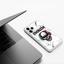 Чехол iPhone 11 Pro матовый Eminem ЧЕРЕП Потертости, цвет: 3D-белый — фото 2