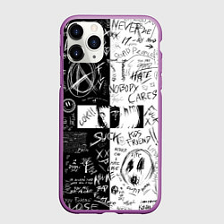Чехол iPhone 11 Pro матовый Anime BLACK WHITE EYES, цвет: 3D-фиолетовый