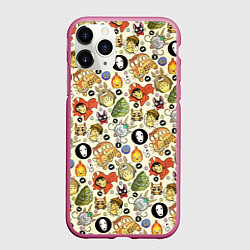 Чехол iPhone 11 Pro матовый Studio Ghibli Hero, цвет: 3D-малиновый