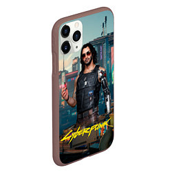 Чехол iPhone 11 Pro матовый Vi Cyberpunk2077, цвет: 3D-коричневый — фото 2