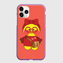 Чехол iPhone 11 Pro матовый Лалафанфан в красных очках, цвет: 3D-фиолетовый