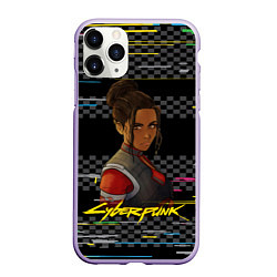 Чехол iPhone 11 Pro матовый Cyberpunk2077 Panam, цвет: 3D-светло-сиреневый