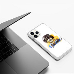 Чехол iPhone 11 Pro матовый Диего футболист, цвет: 3D-белый — фото 2