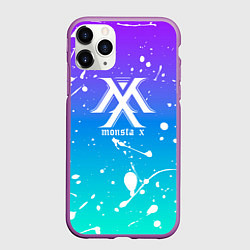 Чехол iPhone 11 Pro матовый Monsta x, цвет: 3D-фиолетовый