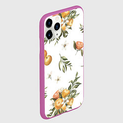 Чехол iPhone 11 Pro матовый Цветы и Мандарин, цвет: 3D-фиолетовый — фото 2