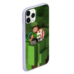 Чехол iPhone 11 Pro матовый Minecraft Heroes Video game, цвет: 3D-светло-сиреневый — фото 2