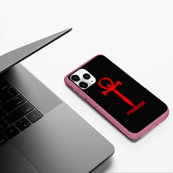 Чехол iPhone 11 Pro матовый Vampire: The Masquerade - Bloodhunt Logo Лого, цвет: 3D-малиновый — фото 2