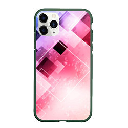 Чехол iPhone 11 Pro матовый Розово-голубая абстрактная геометрия, цвет: 3D-темно-зеленый