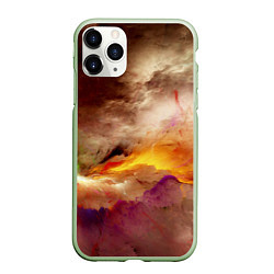 Чехол iPhone 11 Pro матовый Красочная пасмурность, цвет: 3D-салатовый
