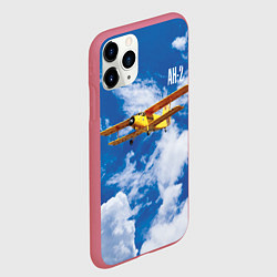 Чехол iPhone 11 Pro матовый Гражданский самолет Ан-2, цвет: 3D-малиновый — фото 2