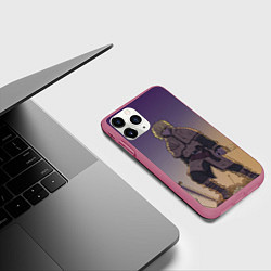 Чехол iPhone 11 Pro матовый Торфинн на холме, цвет: 3D-малиновый — фото 2