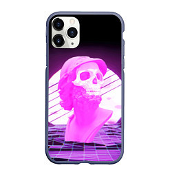 Чехол iPhone 11 Pro матовый Vaporwave Skull Психоделика