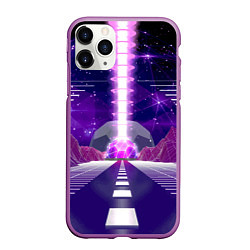 Чехол iPhone 11 Pro матовый Vaporwave Neon Space