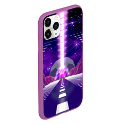 Чехол iPhone 11 Pro матовый Vaporwave Neon Space, цвет: 3D-фиолетовый — фото 2