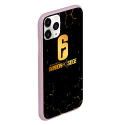 Чехол iPhone 11 Pro матовый Rainbow six siege соты, цвет: 3D-розовый — фото 2