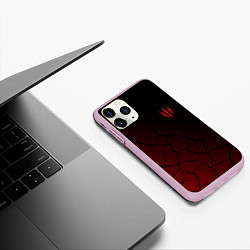 Чехол iPhone 11 Pro матовый THE WITCHER КОГОТЬ ТРЕЩИНЫ, цвет: 3D-розовый — фото 2