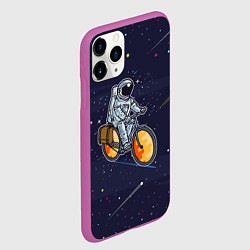 Чехол iPhone 11 Pro матовый Космонавт на велосипеде, цвет: 3D-фиолетовый — фото 2