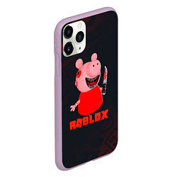 Чехол iPhone 11 Pro матовый ROBLOX - СВИНКА ПИГГИ, цвет: 3D-сиреневый — фото 2