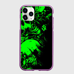 Чехол iPhone 11 Pro матовый Сабатон sabaton черепа, цвет: 3D-фиолетовый
