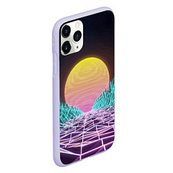 Чехол iPhone 11 Pro матовый Vaporwave Закат солнца в горах Neon, цвет: 3D-светло-сиреневый — фото 2