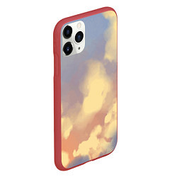 Чехол iPhone 11 Pro матовый Облачное небо на закате, цвет: 3D-красный — фото 2