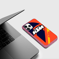 Чехол iPhone 11 Pro матовый KTM VINTAGE SPORTWEAR, цвет: 3D-малиновый — фото 2