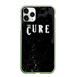 Чехол iPhone 11 Pro матовый The cure серые потеки, цвет: 3D-салатовый