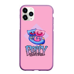 Чехол iPhone 11 Pro матовый POPPY PLAYTIME - KISSY MISSY AND HAGGY WAGGY, цвет: 3D-фиолетовый