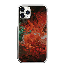Чехол iPhone 11 Pro матовый Размытые краски цветная абстракция