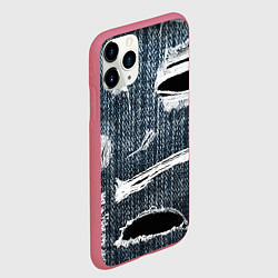Чехол iPhone 11 Pro матовый Джинсовое рваньё Fashion trend, цвет: 3D-малиновый — фото 2