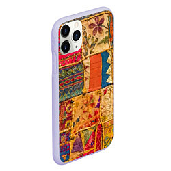 Чехол iPhone 11 Pro матовый Пэчворк Лоскутное одеяло Patchwork Quilt, цвет: 3D-светло-сиреневый — фото 2