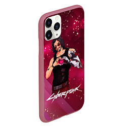 Чехол iPhone 11 Pro матовый Love Johnny, цвет: 3D-малиновый — фото 2