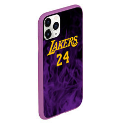 Чехол iPhone 11 Pro матовый Lakers 24 фиолетовое пламя, цвет: 3D-фиолетовый — фото 2