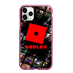 Чехол iPhone 11 Pro матовый ROBLOX СЮЖЕТЫ И ЛОГОТИП, цвет: 3D-малиновый