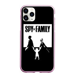 Чехол iPhone 11 Pro матовый Spy x Family: Семья шпиона черно-белая