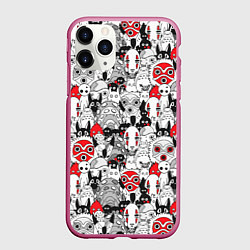 Чехол iPhone 11 Pro матовый Studio Ghibli Stars, цвет: 3D-малиновый