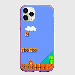 Чехол iPhone 11 Pro матовый Марио дизайн, цвет: 3D-фиолетовый