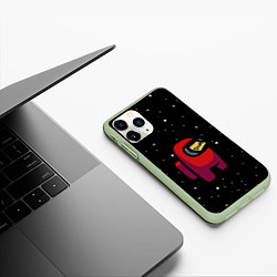 Чехол iPhone 11 Pro матовый Among us Предатель, цвет: 3D-салатовый — фото 2
