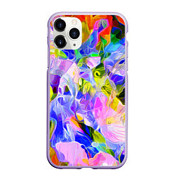 Чехол iPhone 11 Pro матовый Красочный цветочный узор Весна - Лето 2023 Colorfu, цвет: 3D-светло-сиреневый