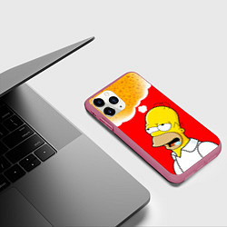Чехол iPhone 11 Pro матовый Homer dream, цвет: 3D-малиновый — фото 2