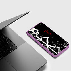 Чехол iPhone 11 Pro матовый БЕРСЕРК - КЛЕЙМО ЖЕРТВЫ, цвет: 3D-фиолетовый — фото 2