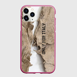 Чехол iPhone 11 Pro матовый Только для Италии Мешковина Рваньё Only for Italy, цвет: 3D-малиновый