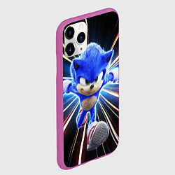Чехол iPhone 11 Pro матовый Speed Sonic, цвет: 3D-фиолетовый — фото 2