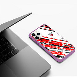 Чехол iPhone 11 Pro матовый CHICAGO BULLS ЧИКАГО БУЛЛС, цвет: 3D-фиолетовый — фото 2