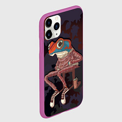 Чехол iPhone 11 Pro матовый Лягуха на стиле, цвет: 3D-фиолетовый — фото 2