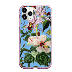 Чехол iPhone 11 Pro матовый Цветы Сине-Цветочный Букет, цвет: 3D-розовый
